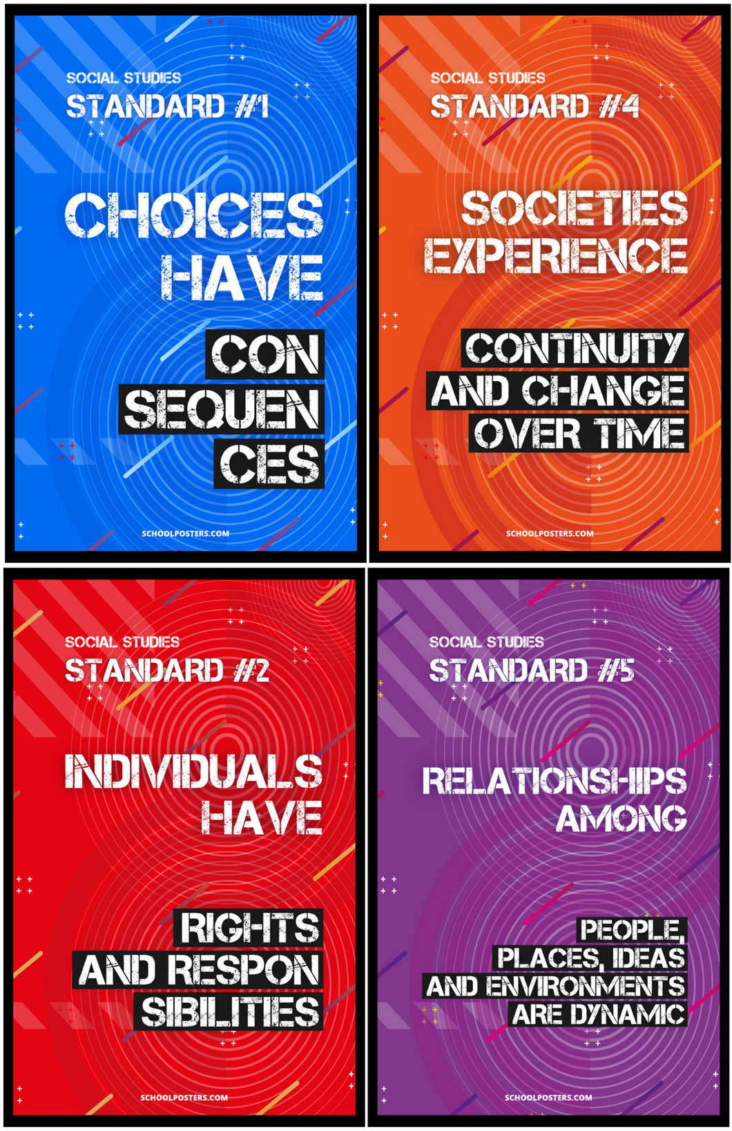 Social Studies Standards Poster Package (Set of 5)