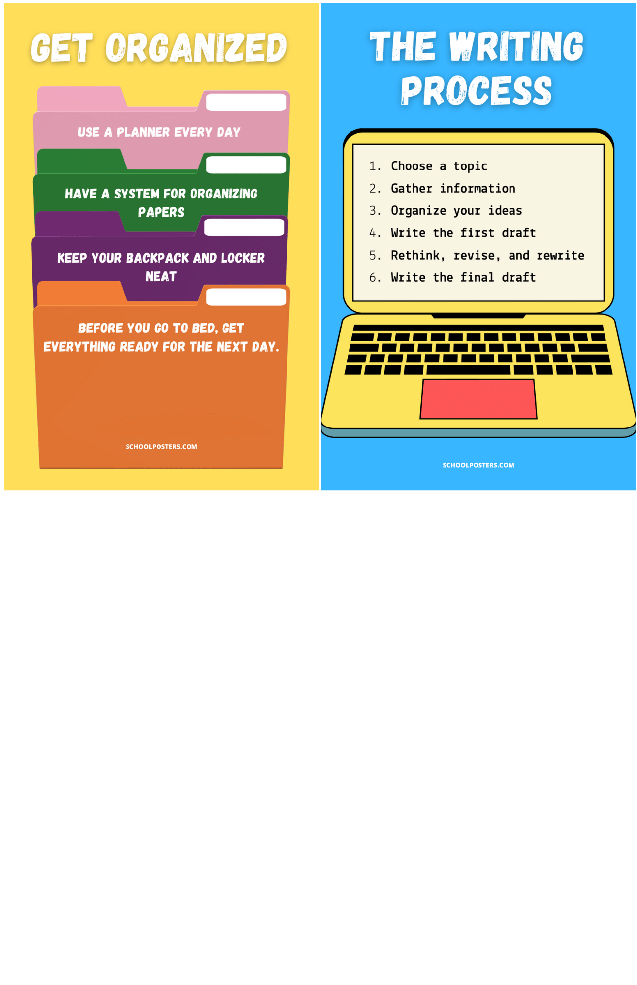 Study Poster Notes Study Skills Poster Package – SchoolPosters.com LLC
