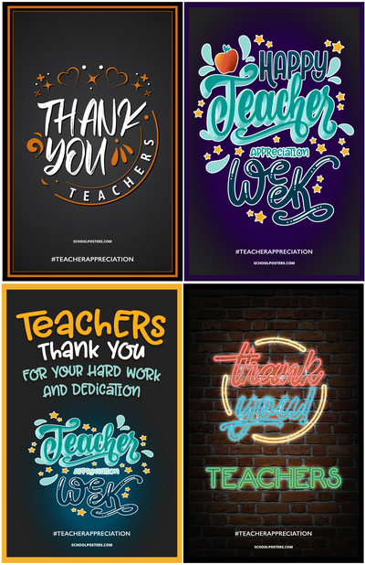 Teacher Appreciation Week Poster Package (Set of 11)