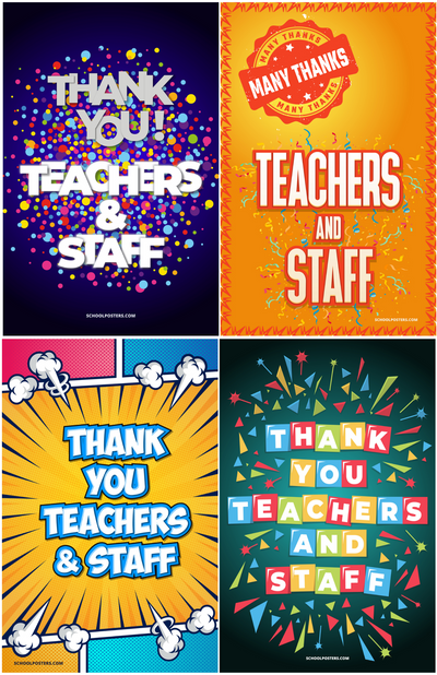 Thank You Teachers & Staff Poster Package (Set of 14)